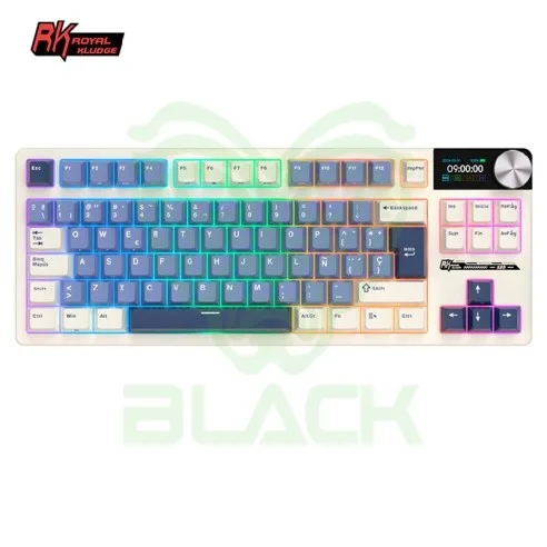 TECLADO ROYAL KLUDGE RKS85 HORIZON BLUE SWITCH BEIGE 85%