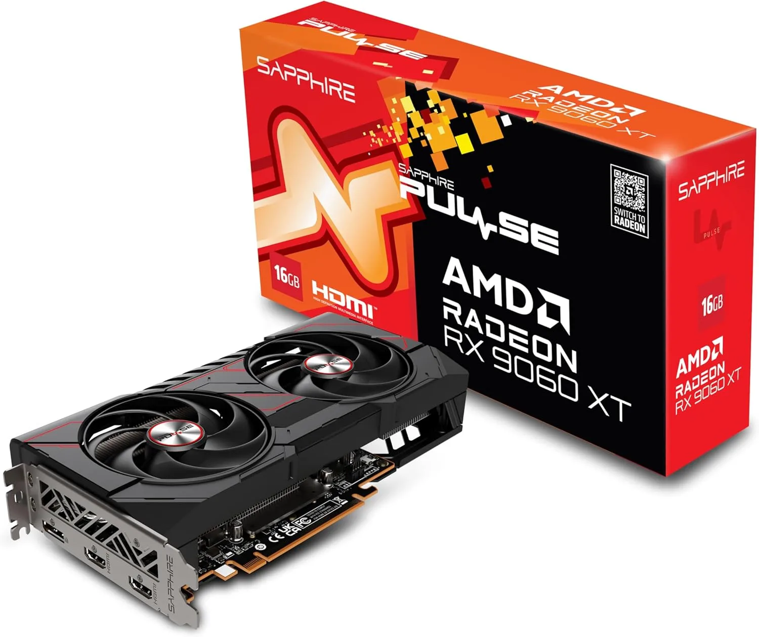Placa De Video Sapphire Pulse Rx 9060 Xt Gaming Oc 16GB
