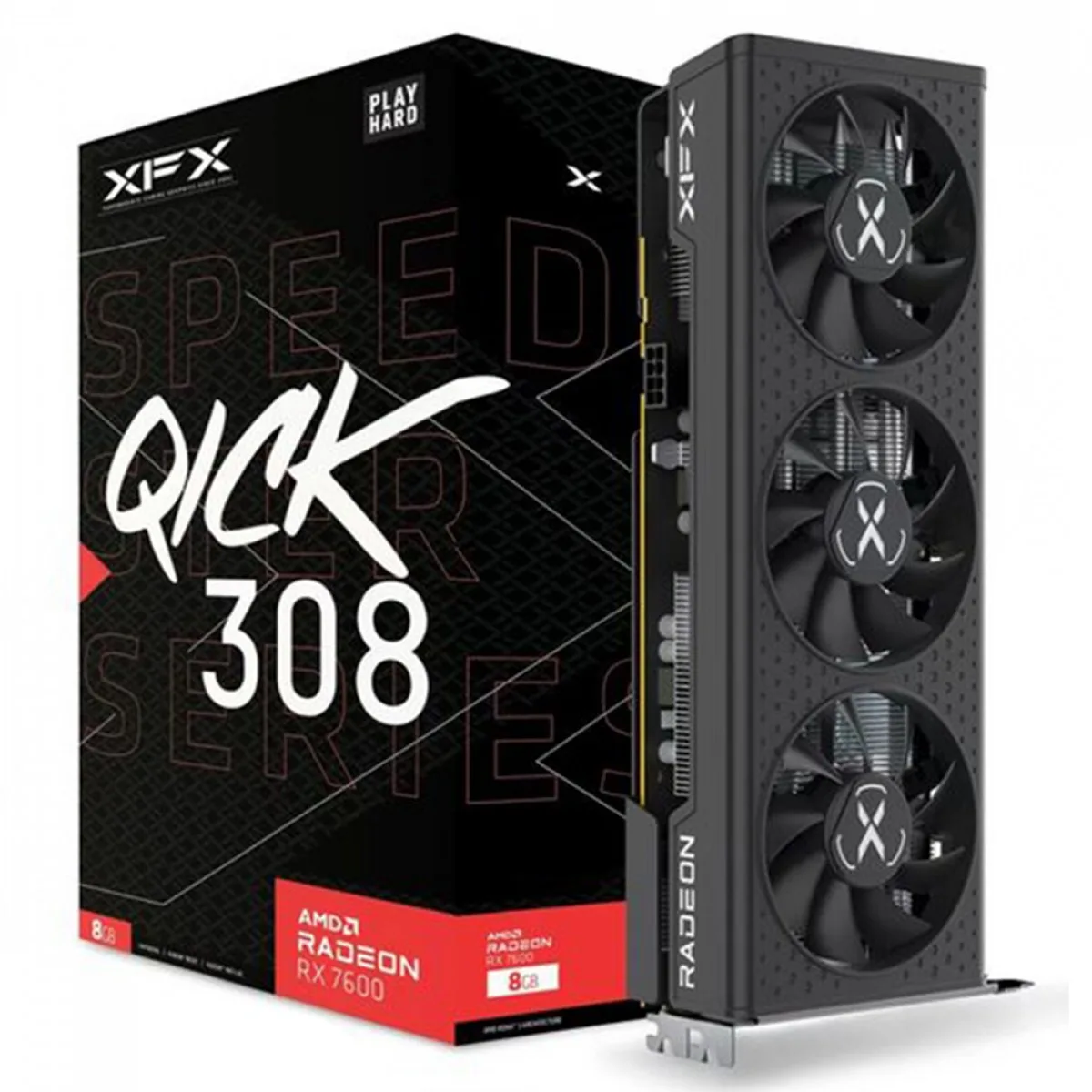 Placa De Video Xfx Radeon Rx 7600 8GB Gddr6 Speedster Qick 308