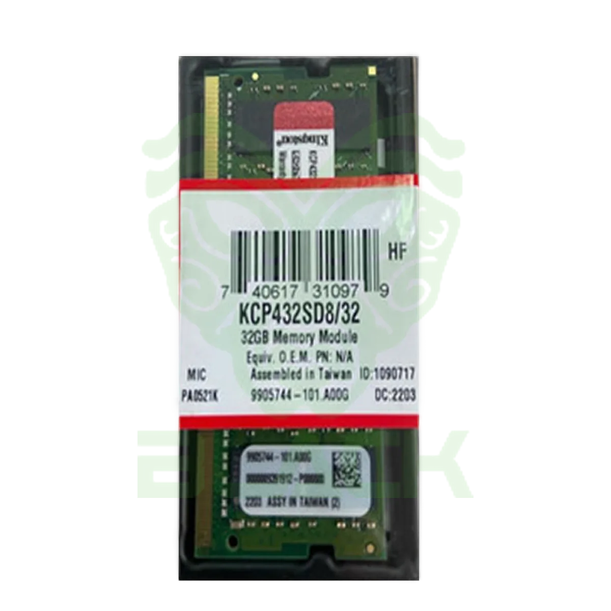 MEMORIA RAM KINGSTON 32GB 3200MHZ DDR4 NO ECC MODULE