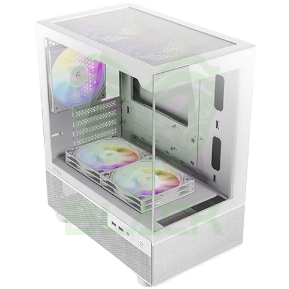 GABINETE ANTEC CX200M ELITE WHITE RGB 5X120MM RGB FANS VIDRIO TEMPLADO 270°