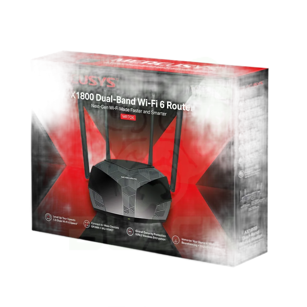 ROUTER MERCUSYS MR70X AX1800 DUAL BAND 4 ANTENAS WIFI 6