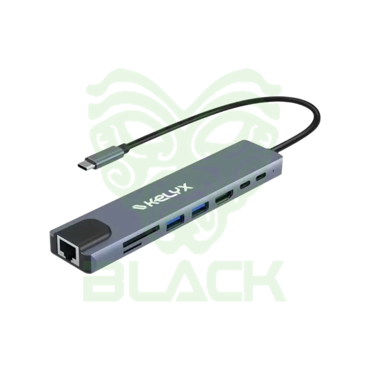 HUB KELYX 8EN1 TYPE C HDMI SD USB 2.0 X2 / USB 3.0 X2 RJ45