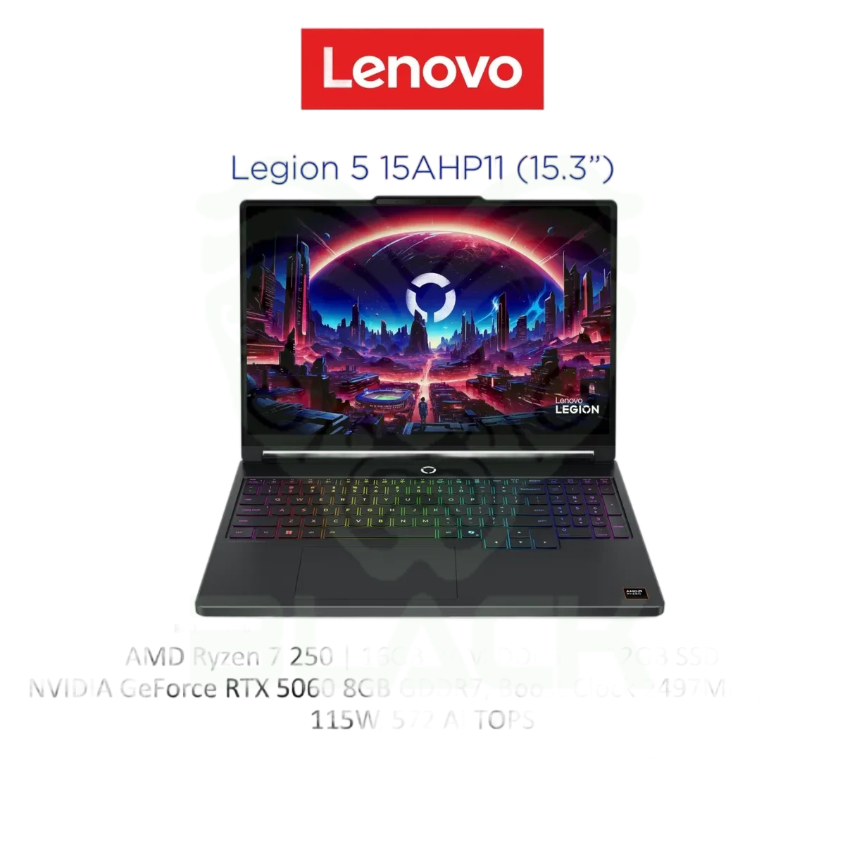 NOTEBOOK LENOVO LEGION 5 15AHP11 15.3" AMD RYZEN 7 250 16GB DDR5 SSD 1TB RTX 5050 8GB WIN11 83Q7002QAR