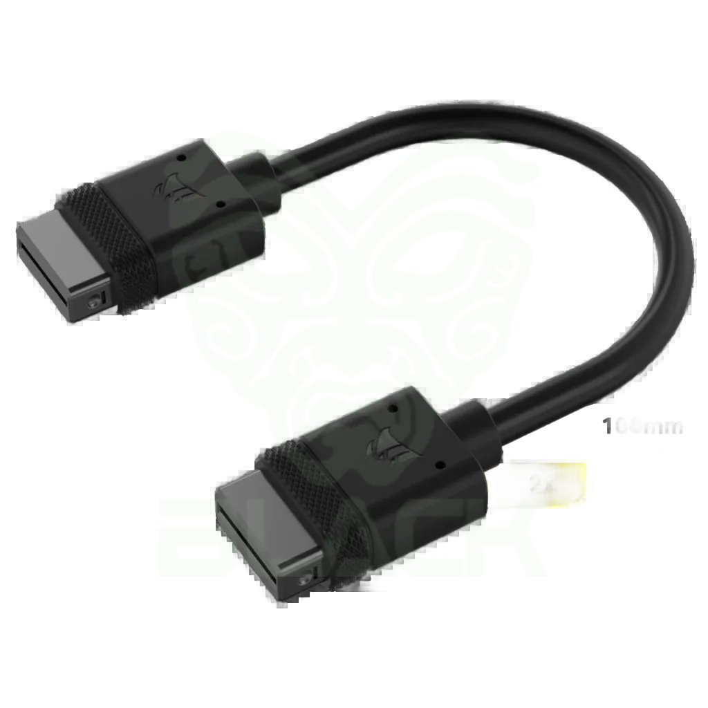 CABLE CORSAIR ICUE LINK 2X 100MM CON CONECTOR DERECHO NEGRO