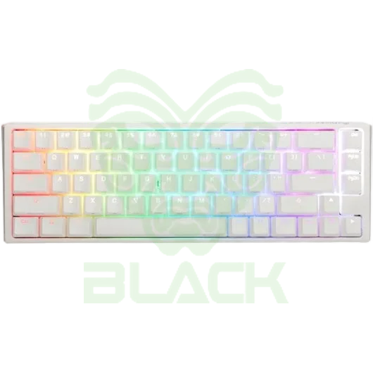 TECLADO MECANICO DUCKY ONE 3 SF TECLAS BLANCAS INTERRUPTOR ROJO SILENCIOSO INGLES PBT DOBLE DISPARO SIN COSTURAS ESTUCHE SUPERIOR BLANCO ESTUCHE INFER