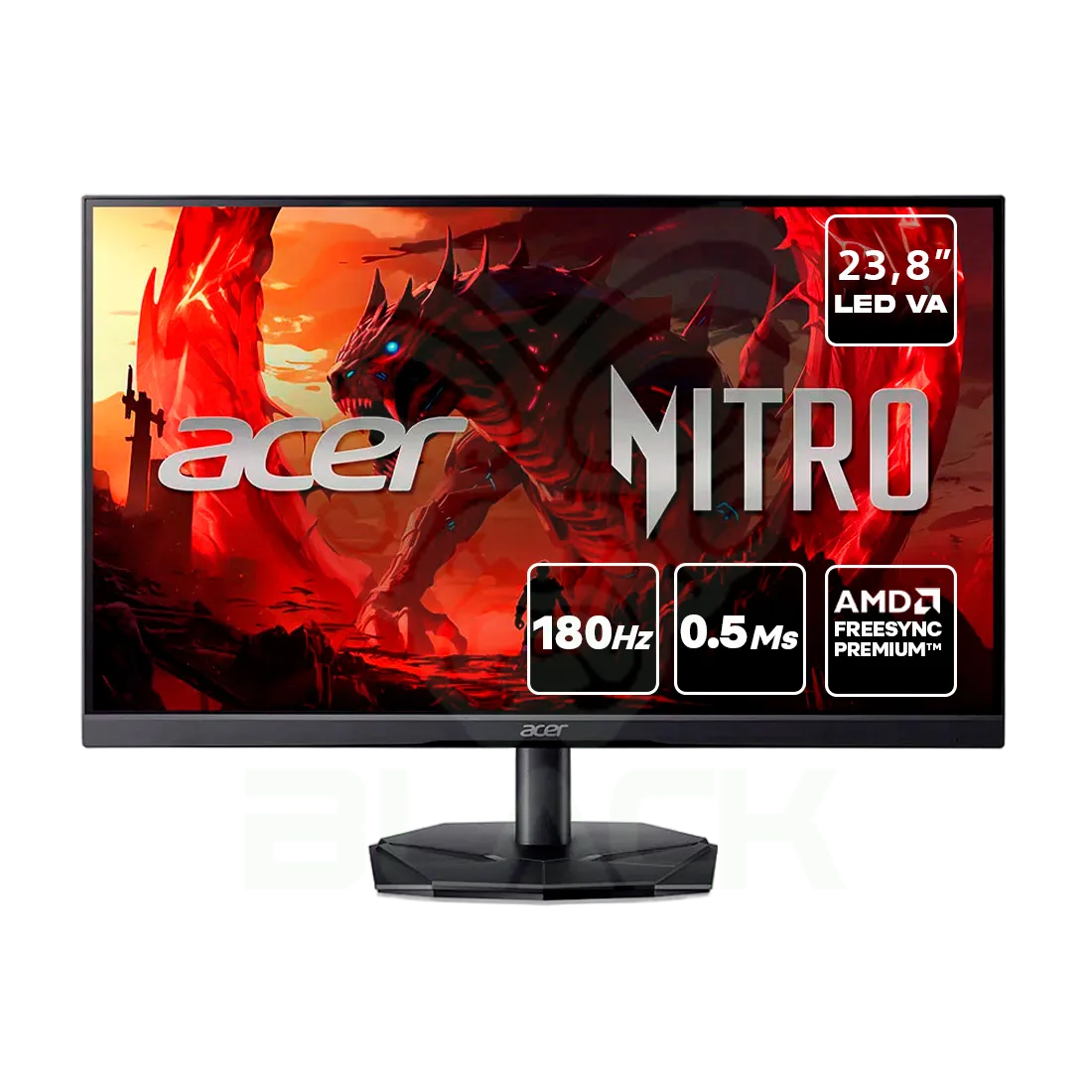 MONITOR GAMER ACER NITRO 23.8" KG241Y FHD VA 180HZ 1MS AMD FREESYNC PREMIUM