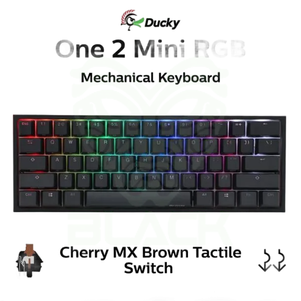 TECLADO GAMER DUCKY ONE 2 MINI RGB CHERRY MX BROWN DOUBLE-SHOT PBT MECANICO WHITE ISO ESPAÑOL