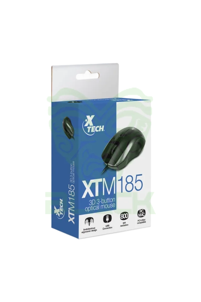 MOUSE X-TECH OPTICO CON CABLE RES 800DPI