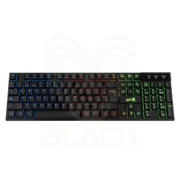 TECLADO GAMER RAPTOR FIRECLAW M1 MEMBRANA RAINBOW 7 COLORES