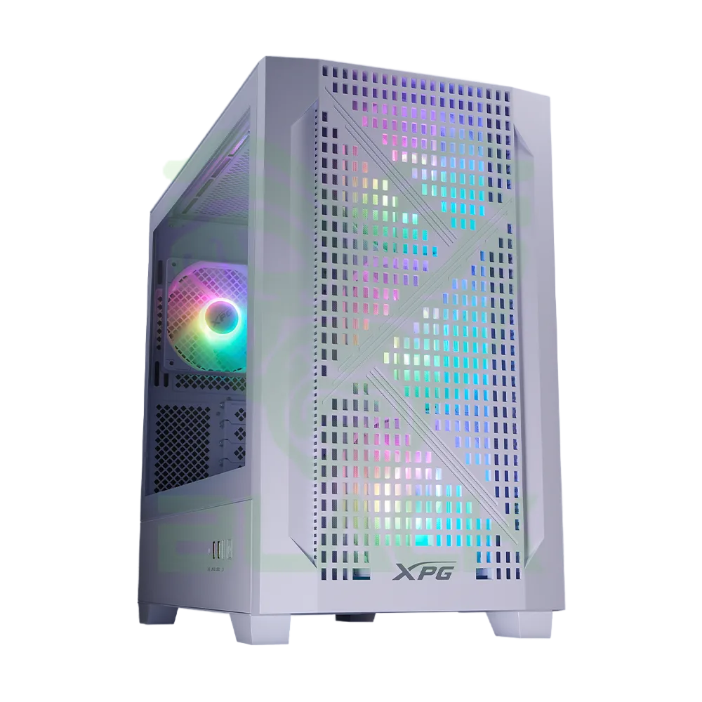 GABINETE XPG LANDER300 BLANCO CON ARGB Y VIDRIO TEMPLADO SOPORTE MICRO-ATX Y MINI-ITX
