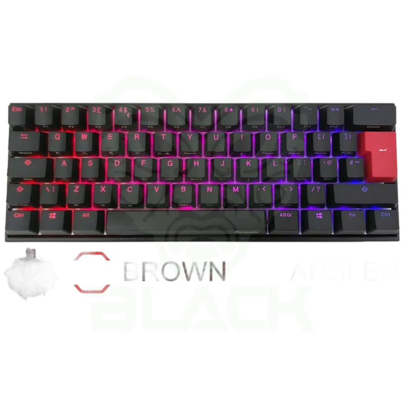TECLADO GAMER DUCKY MECHA MINI RGB CHERRY BROWN RGB PBT DOUBLE-SHOT 60