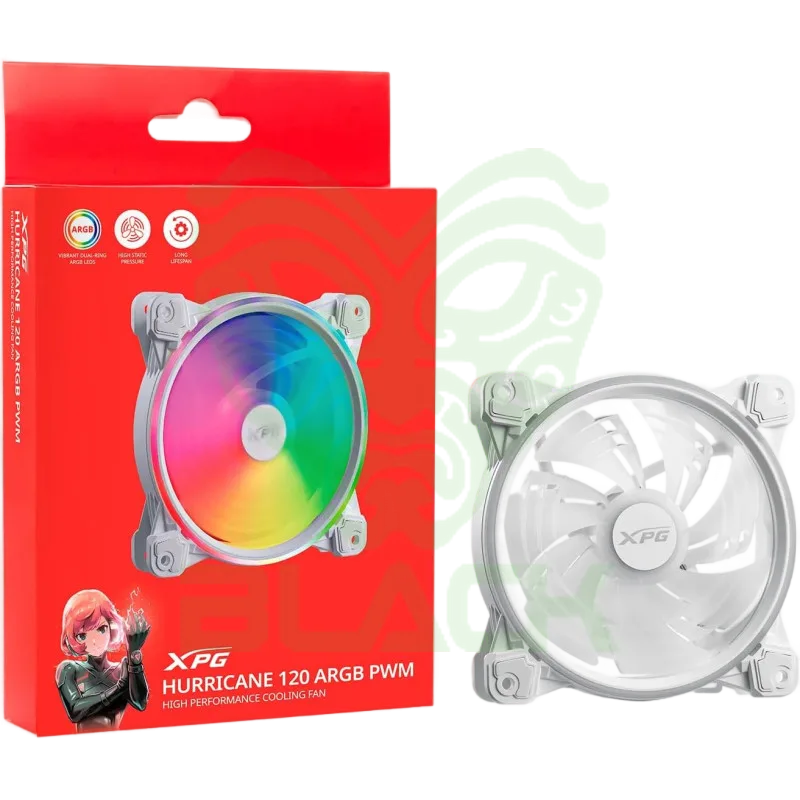 FAN XPG P/ GABINETE HURRICANE 120MM BLANCO ARGB