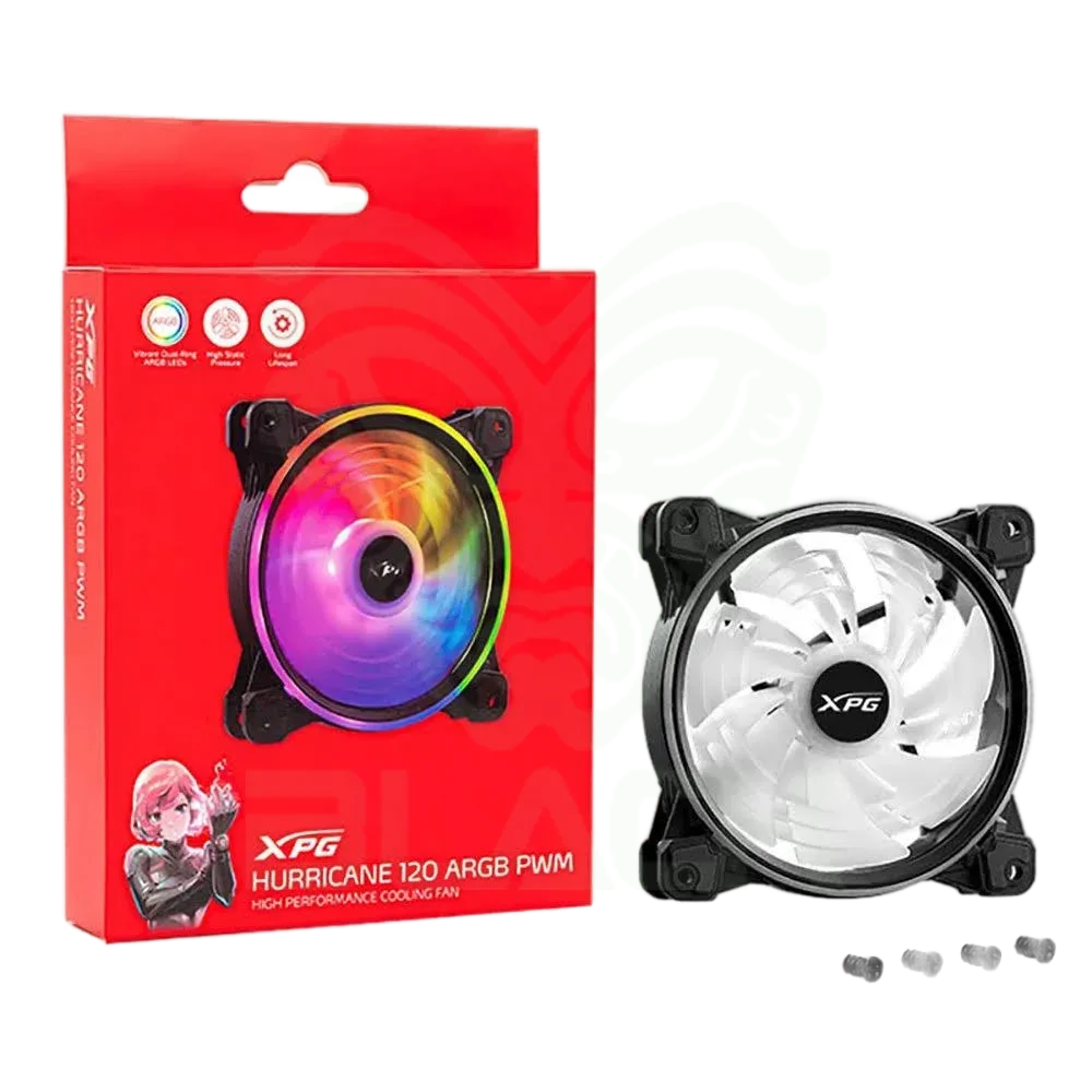 FAN XPG P/ GABINETE HURRICANE 120MM NEGRO ARGB