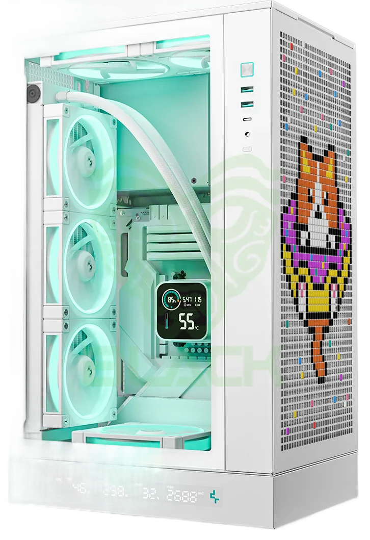 GABINETE DEEPCOOL CH270 DIGITAL WHITE VERTICAL USB-C