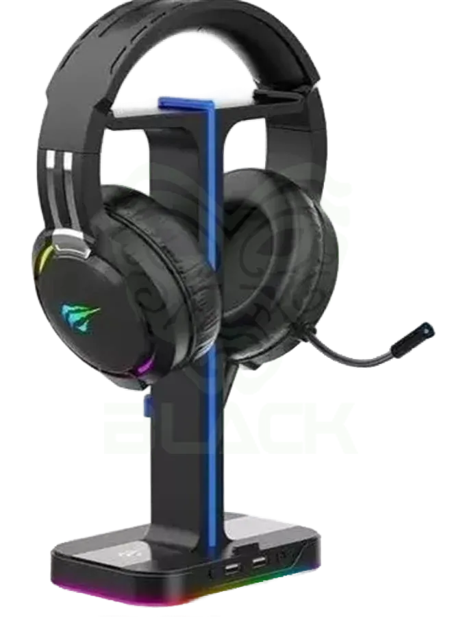 SOPORTE DOBLE P/AURICULAR C/RGB 2 PORT USB YUREI XTH-690