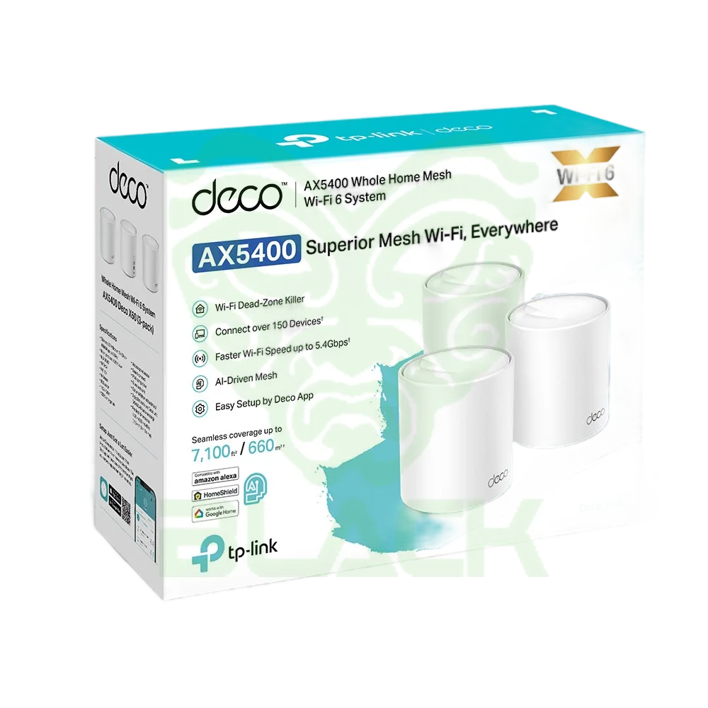 ROUTER MESH TP-LINK DECO X60 AX5400 WIFI 6 DE DOBLE BANDA LOW LATENCY PACK 2