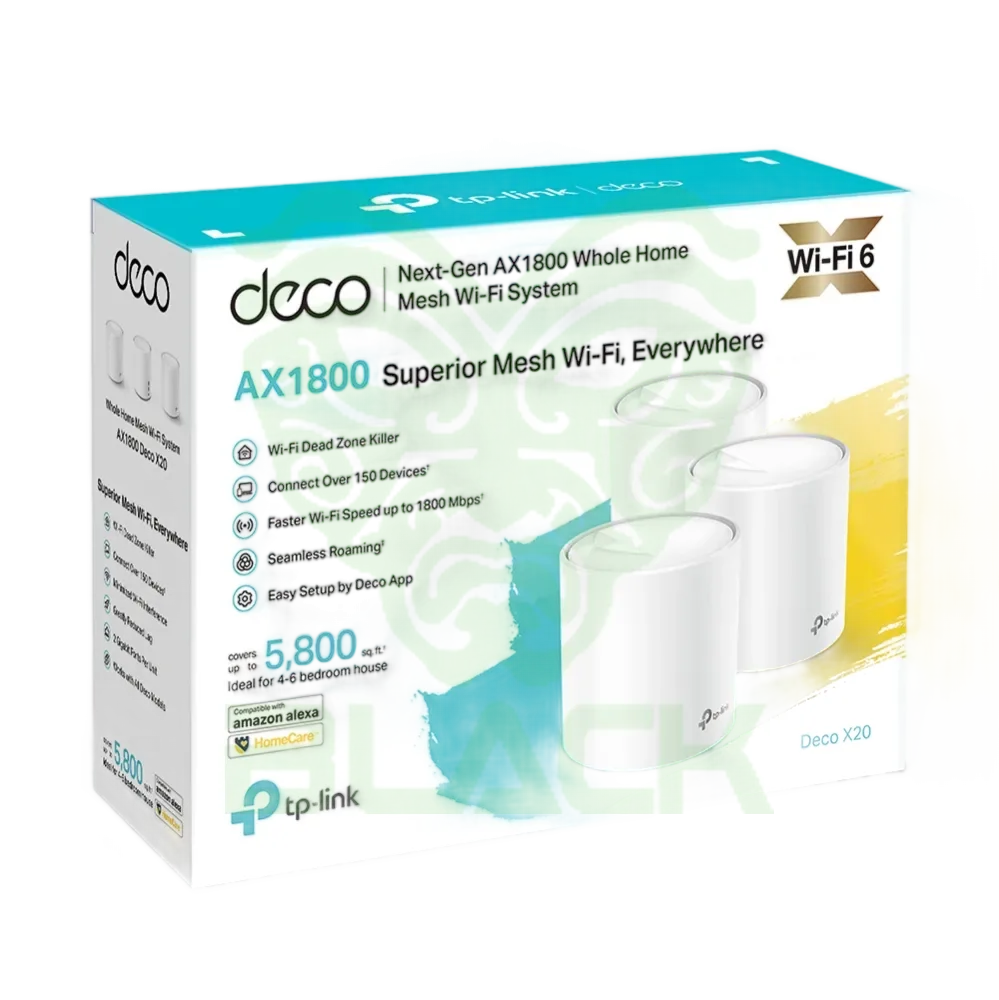 ROUTER MESH TP-LINK DECO X20 AX1800 WIFI 6 DE DOBLE BANDA LOW LATENCY