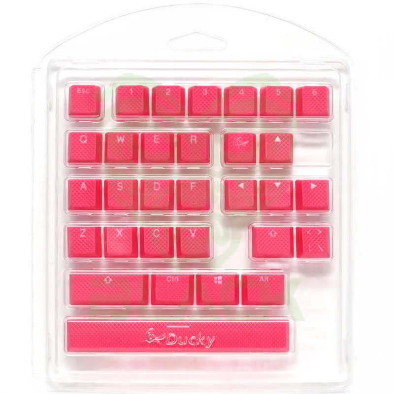 SET 31 TECLAS DUCKY GOMA TRASLUCIDAS ROJAS RED