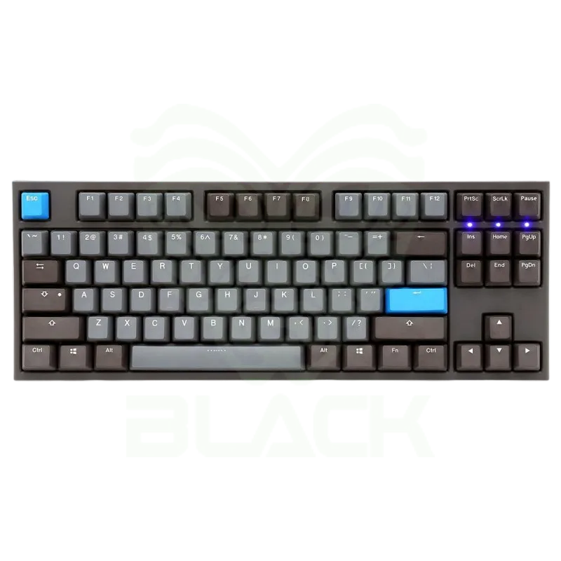 TECLADO MECANICO DUCKY ONE 2 TKL SKYLINE TECLAS GRIS OSCURO INTERRUPTOR MARRON INGLES PBT DOBLE DISPARO SIN COSTURAS ESTUCHE GRIS SIN LED