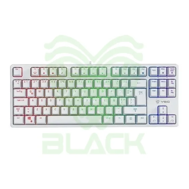 TECLADO USB MECÁNICO VSG ALNITAK TKL 80% (VG-KM982-WHT-RED) BLANCO SW/RED