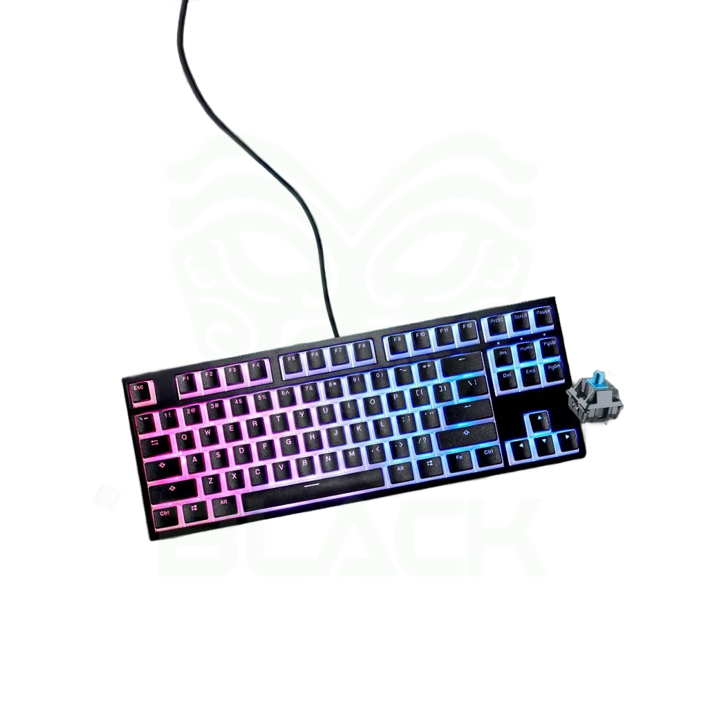 TECLADO GAMER DUCKY ONE 2 RGB TKL PUDDING EDITION RGB LED CHERRY MX BLUE DOUBLE SHOT