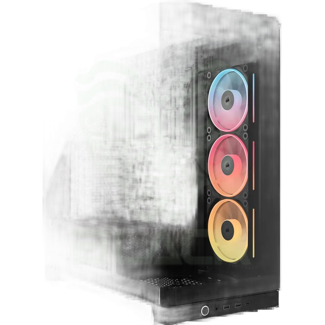 GABINETE CORSAIR FRAME 4500X LX-R RGB ICUE LINK MID TOWER DE CRISTAL PANORÁMICO NEGRO