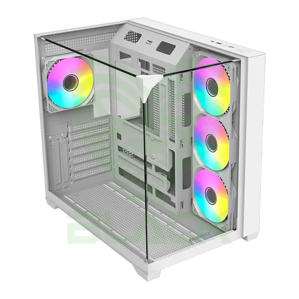 GABINETE GAMER RAIDMAX INFINITA I620 WHITE ATX FISHTANK ARGB