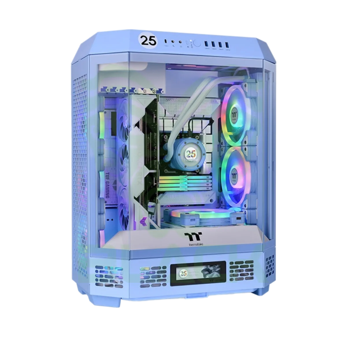 GABINETE TT THE TOWER 600 MID-TOWER TG X3 FAN X2 HYDRANGEA BLUE
