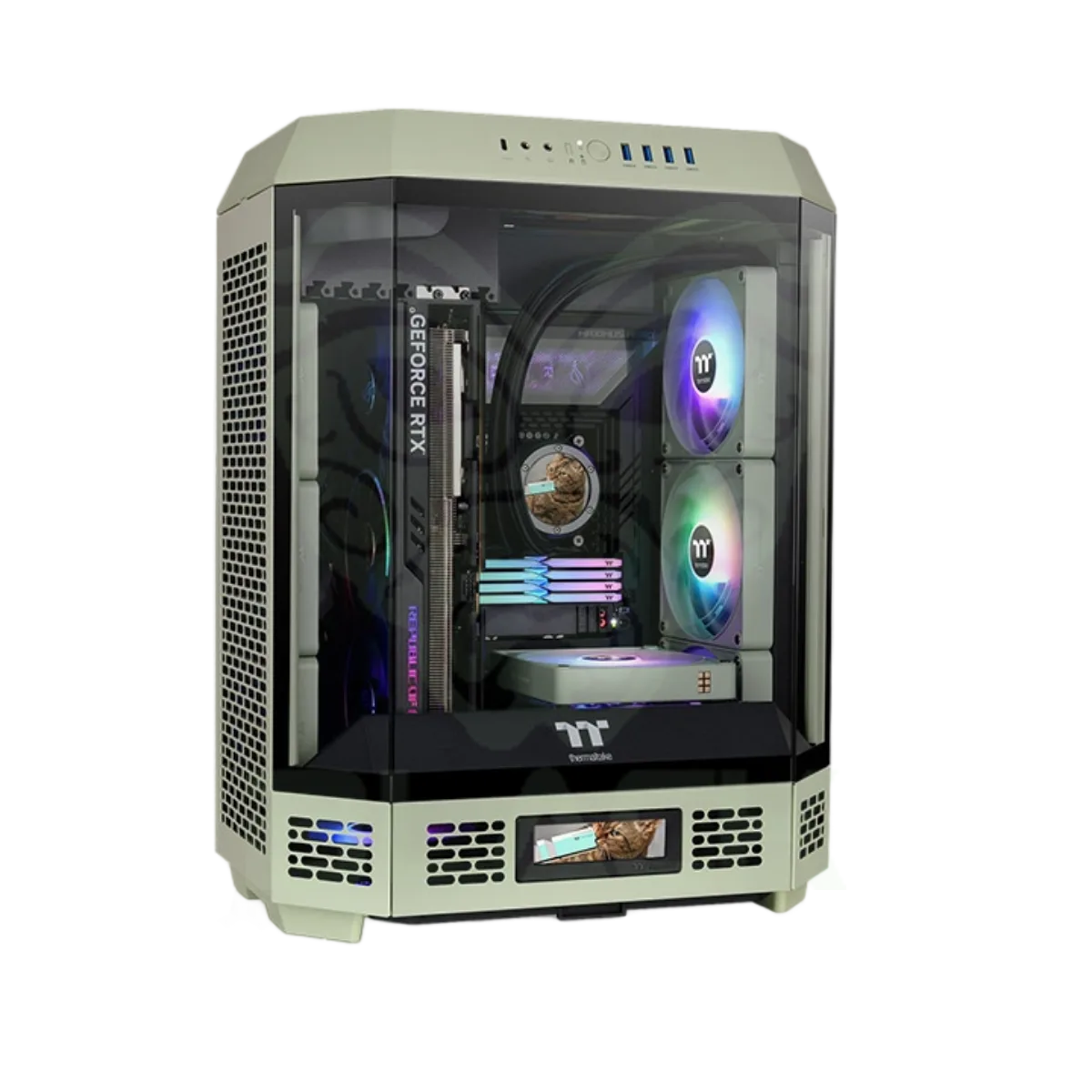 GAB THERMALTAKE THE TOWER 600 MATCHA GREEN 2*FAN