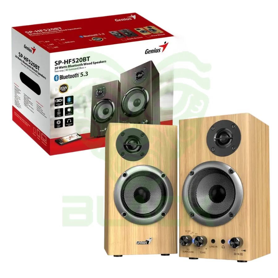 PARLANTE BLUETOOTH GENIUS SP-HF505BT 20W DARK BROWN