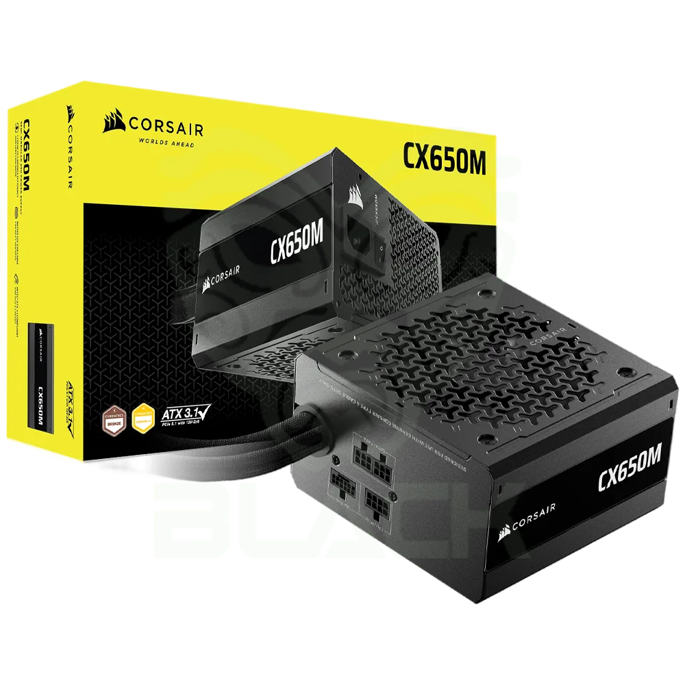 FUENTE CORSAIR CX-M SERIES CX650M 650W ATX 3.1 CYBENETICS BRONZE SEMI-MODULAR