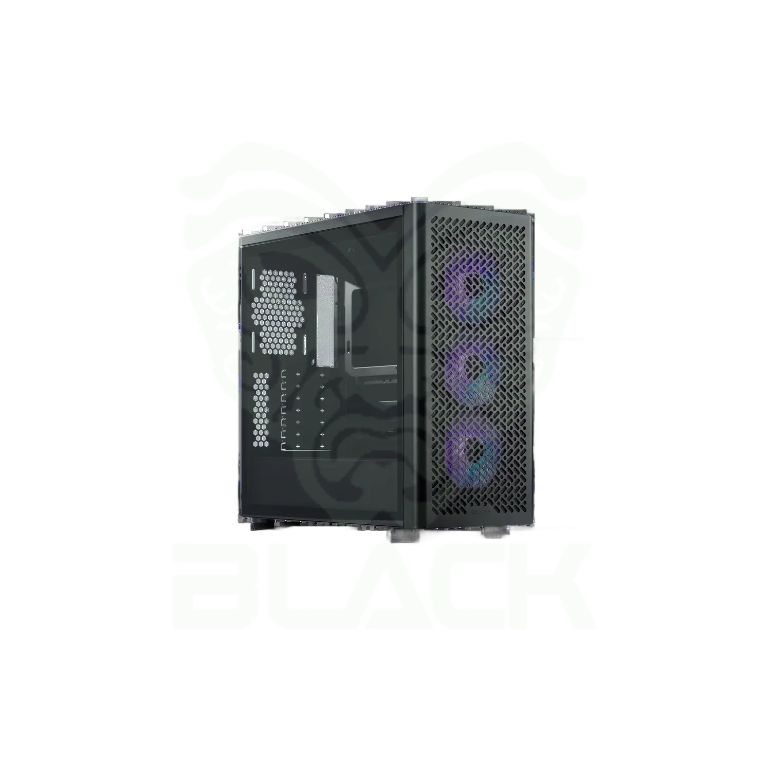 GABINETE COOLER MASTER ELITE 502 MID TOWER 3 FANS ARGB TEMPERED GLASS BLACK S/FUENTE