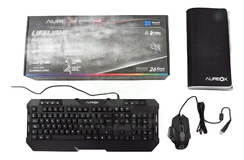 AUREOX COMBO GAMER LIFELIGHT (MOUSE + TECLADO + MOUSEPAD)
