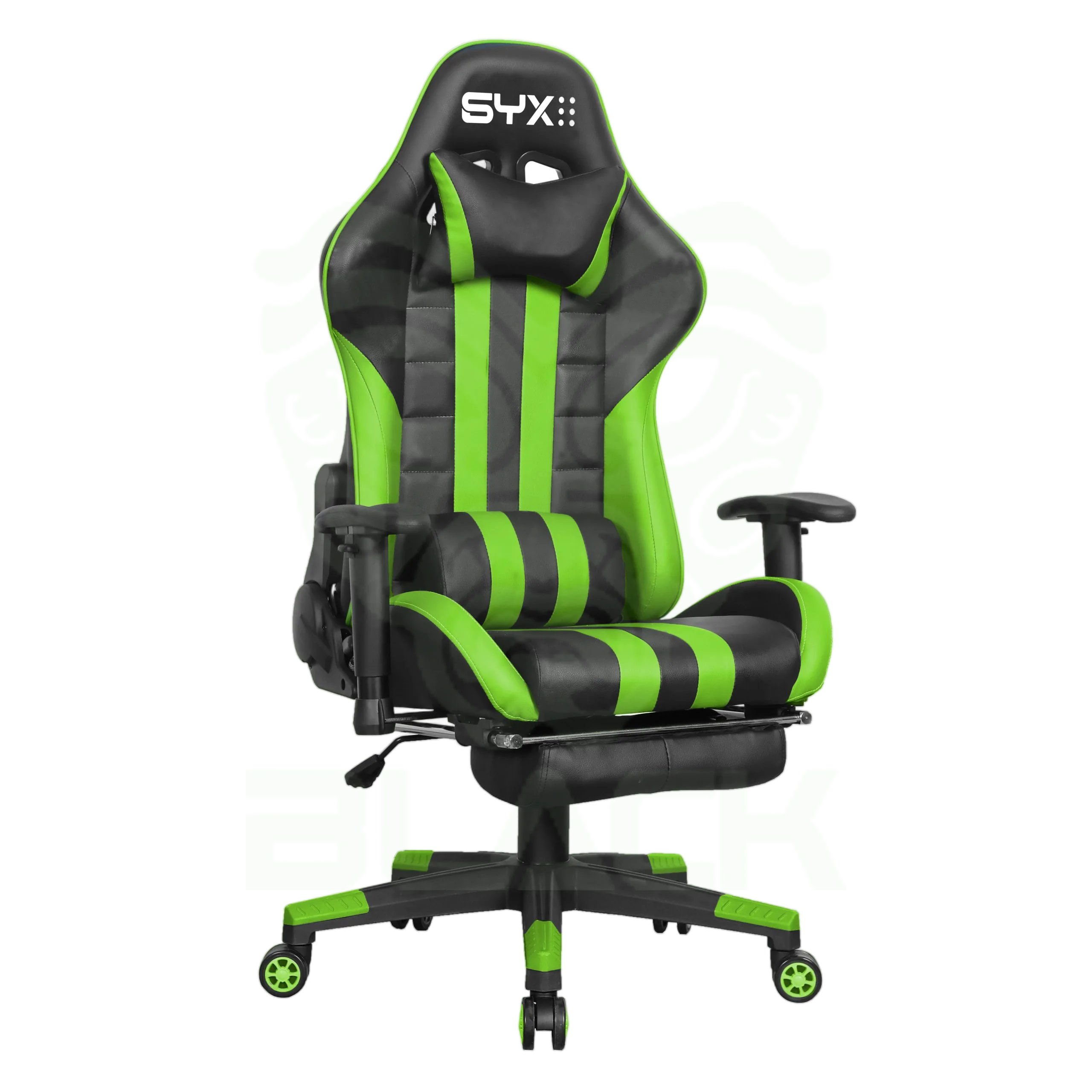 SILLA GAMER SYX CH-451 GR VERDE NEGRO