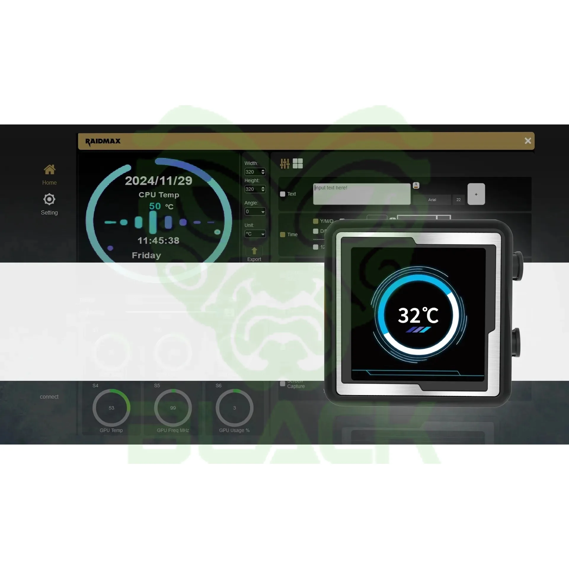 WATER COOLER CPU RAIDMAX LM240 RGB LCD DISPLAY BLACK