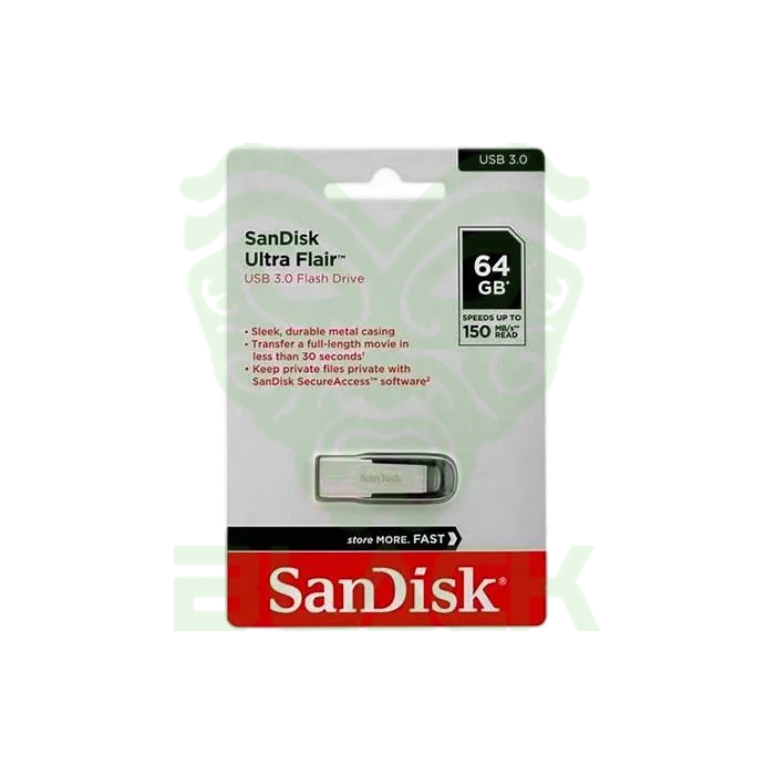 PENDRIVE SANDISK CRUZER ULTRA FLAIR USB 3.0 - 64GB