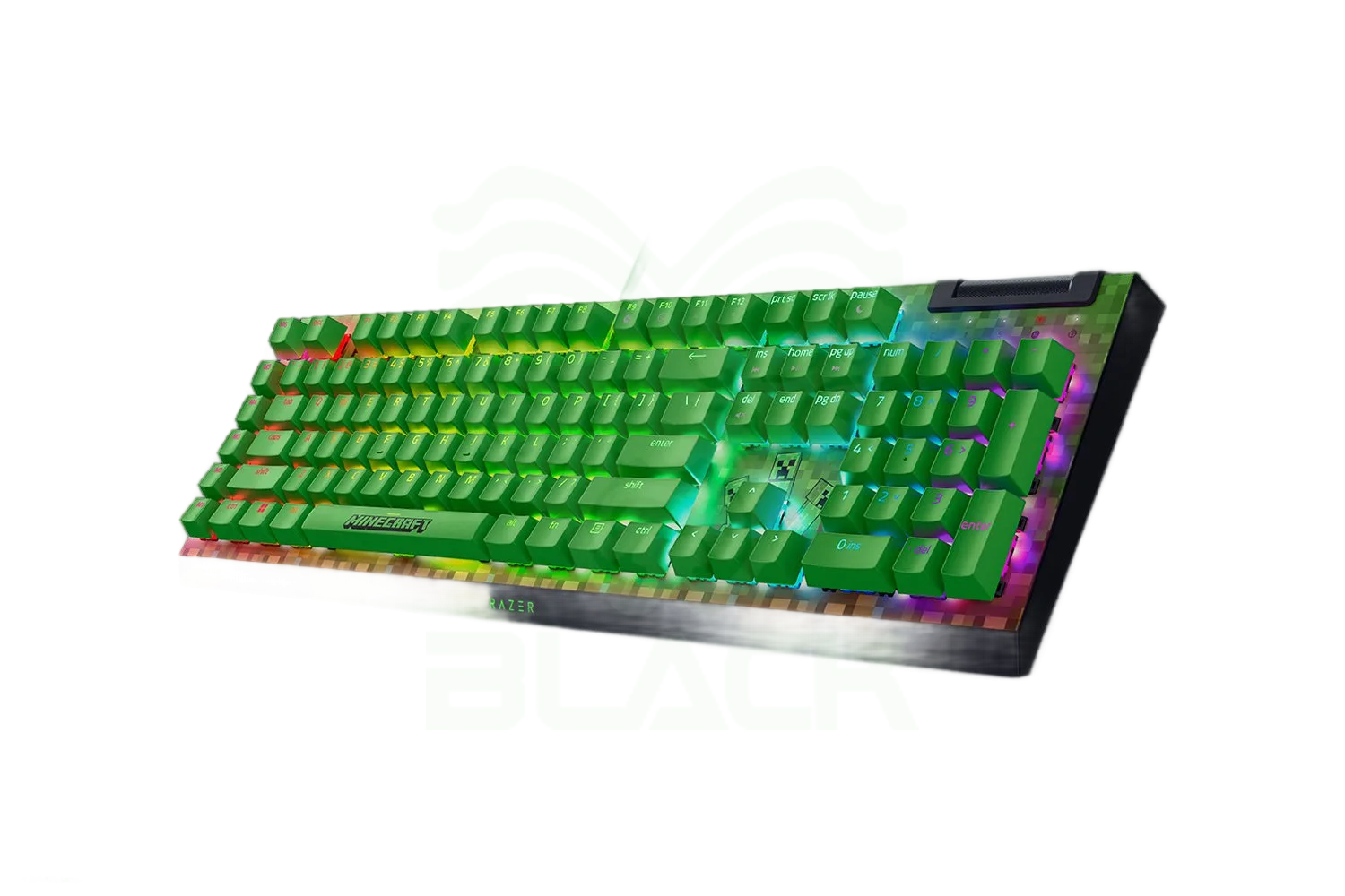TECLADO GAMER RAZER BLACKWIDOW V4 X MINECRAFT EDITION GREEN-SWITCH US-EN