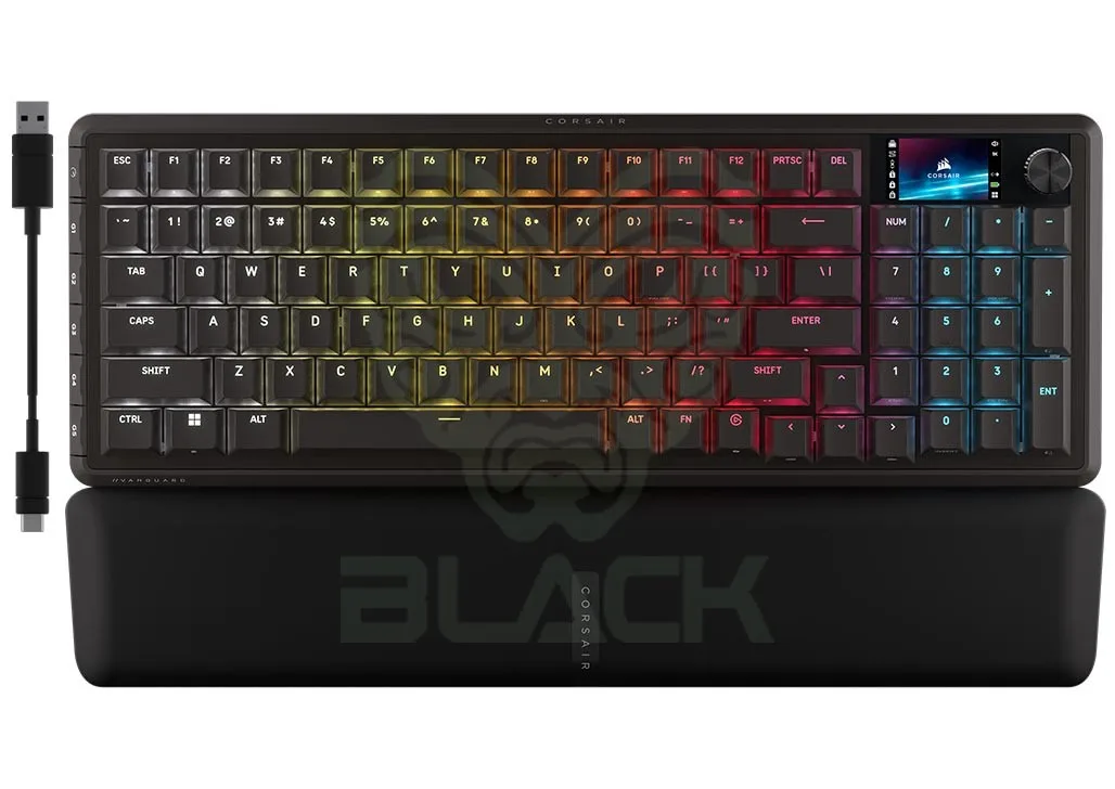 TECLADO MECANICO CORSAIR VANGUARD 96 WIRELESS SLIPSTREAM 8000HZ HYPER POLLING SWITCH MLX PLASMA PANTALLA LCD RGB ICUE