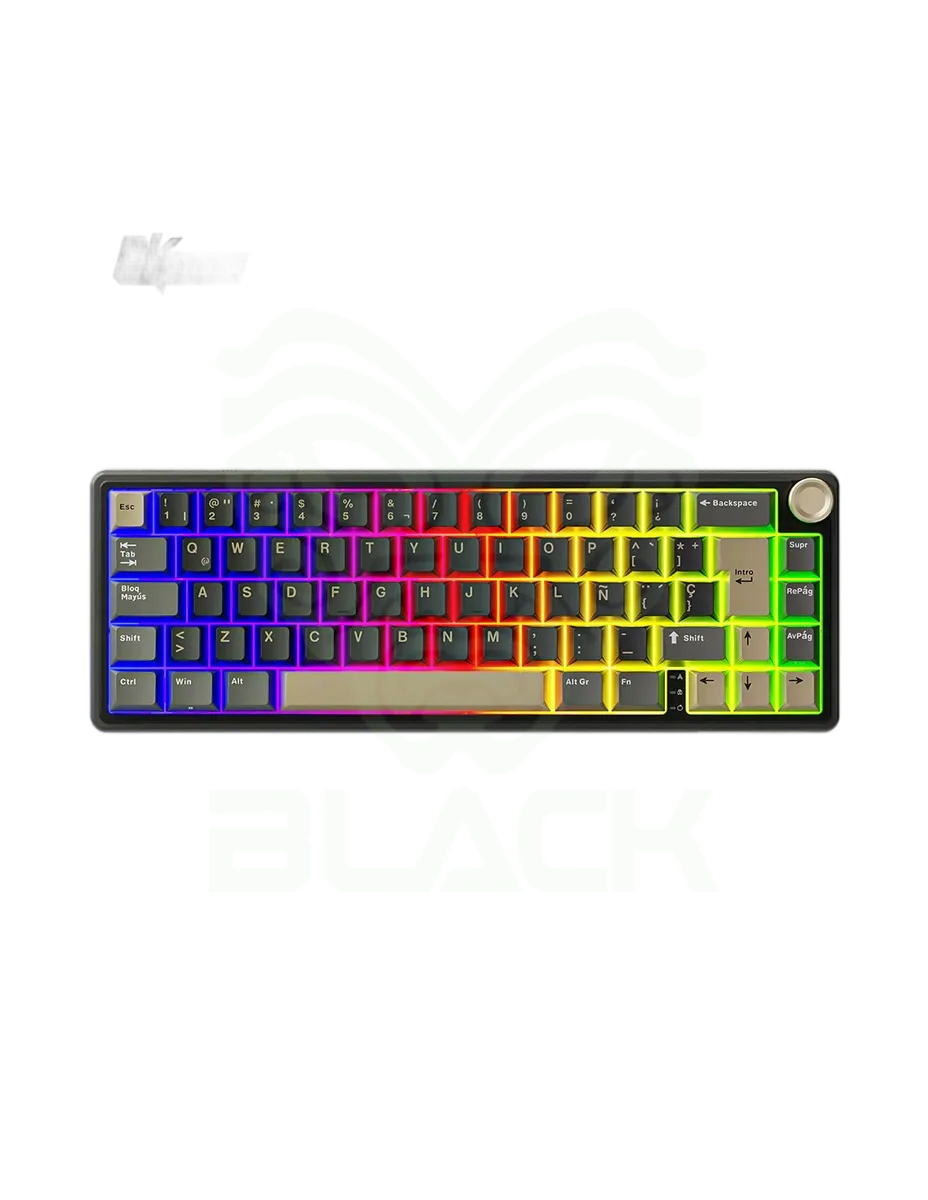 TECLADO ROYAL KLUDGE RKR65 GREENSAND SWITCH BROWN 65%