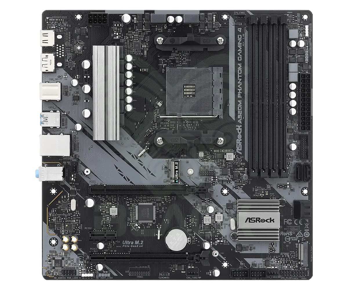 MOTHERBOARD ASROCK A520M PHANTOM GAMING 4 AMD SOCKET AM4 DDR4