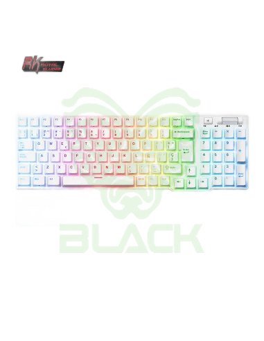 TECLADO ROYAL KLUDGE RK96 WIRELESS WHITE SWITCH BROWN 90%