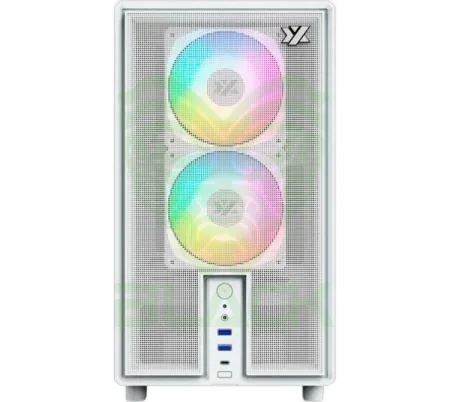 GABINETE XYZ ATOM WHITE 3X120MM ARGB FANS MESH WHITE USB-C GEN2 VIDRIO TEMPLADO