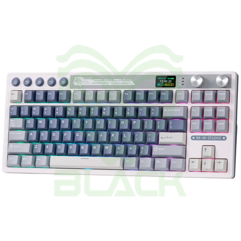 TECLADO ROYAL KLUDGE RKM87 OCEAN BLUE SWITCH BEIGE 75%