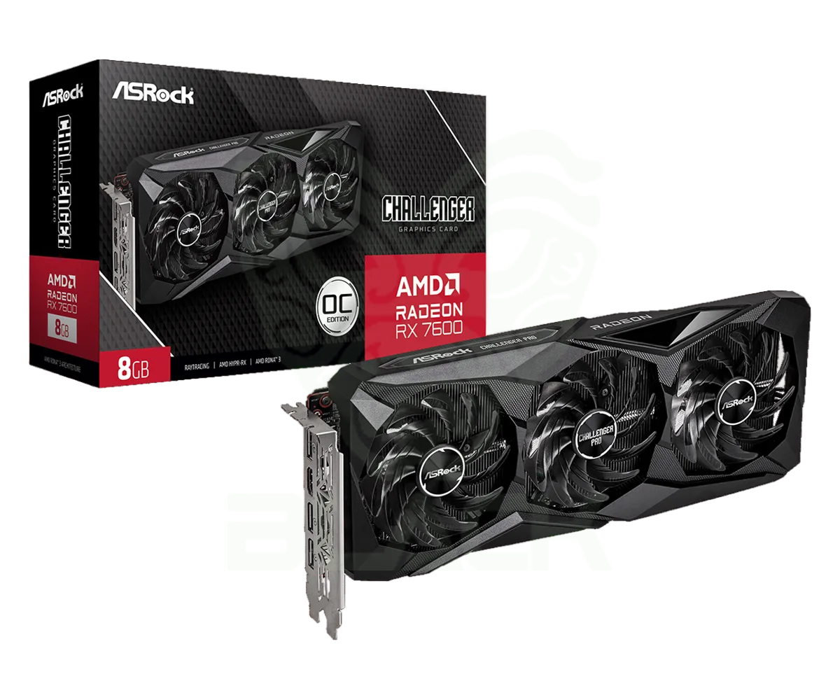 PLACA DE VIDEO ASROCK RADEON RX 7600 8GB GDDR6 CHALLENGER OC