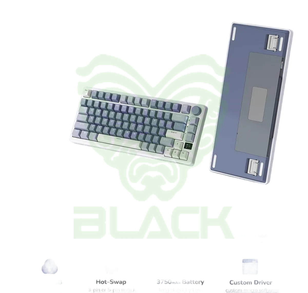 TECLADO ROYAL KLUDGE RKM75 WIRELESS PHANTOM SWITCH SILVER 75%