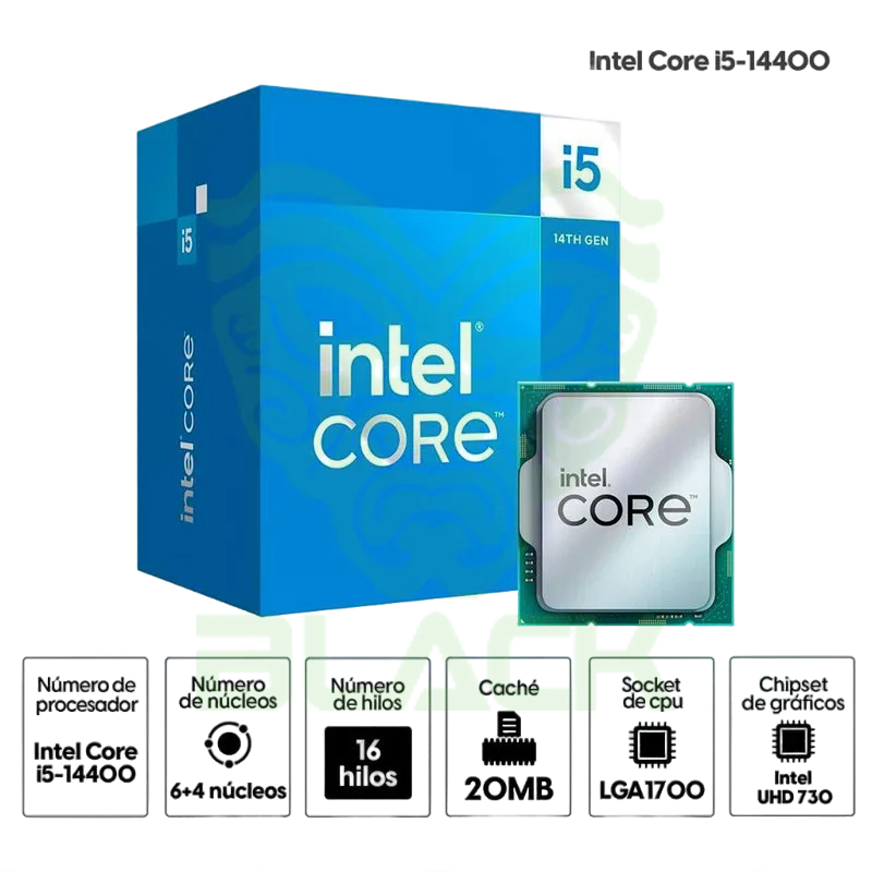 PROCESADOR INTEL CORE I5 14400 4.7GHZ TURBO SOCKET 1700 RAPTOR LAKE