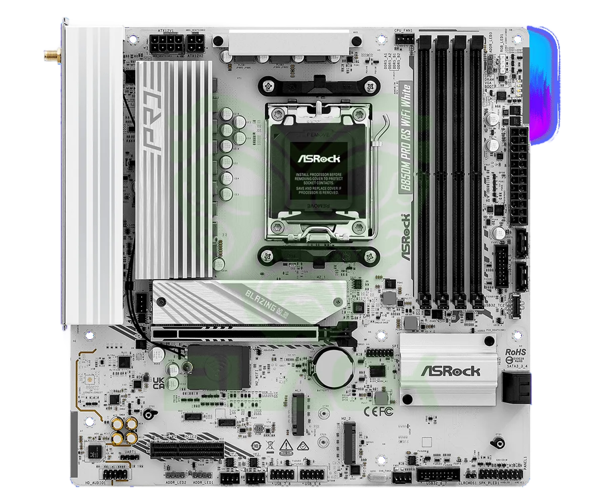MOTHER ASROCK B850M PRO RS WIFI WHITE AM5 DDR5