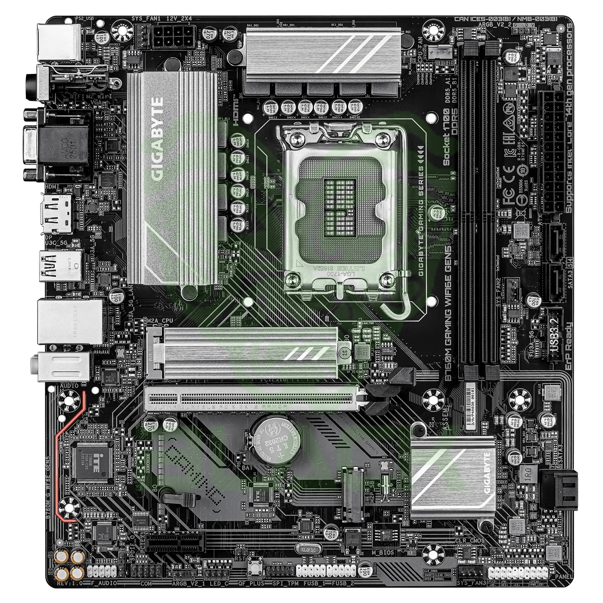 MOTHERBOARD GIGABYTE B760M GAMING WIFI6E GEN5 LGA1700 DDR5