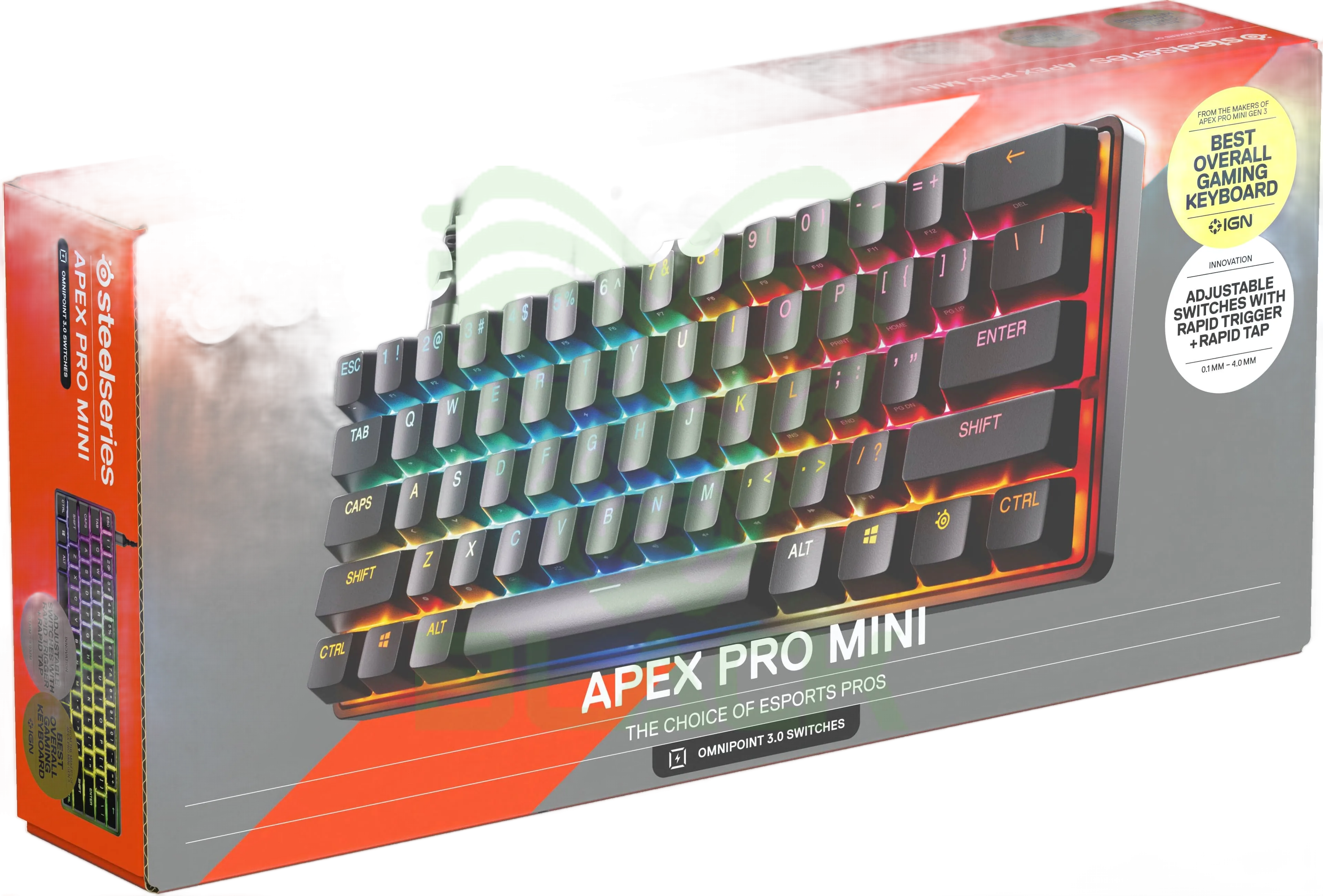 TECLADO HYPERMAGNETICO STEELSERIES APEX PRO MINI GEN3 SWITCH OMNIPOINT 3.0 HALL EFFECT RGB